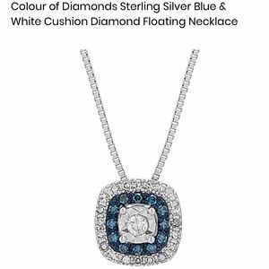 SALE Genuine Cushion Diamonds Floating Necklace